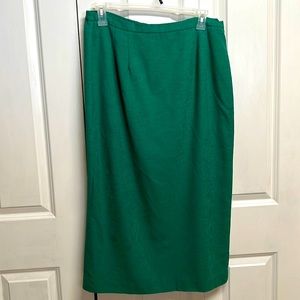 Vintage Plaza South Green Texture Lined Maxi Skirt Size 14